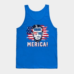 4th Of July, MERICA Abraham Lincoln Tank Top